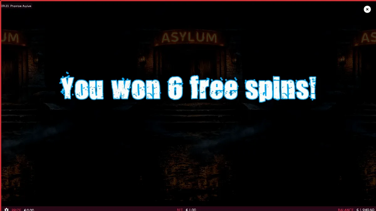 Tampilan visual mencekam dari slot Phantom Asylum dengan tema rumah sakit jiwa yang terbengkalai.